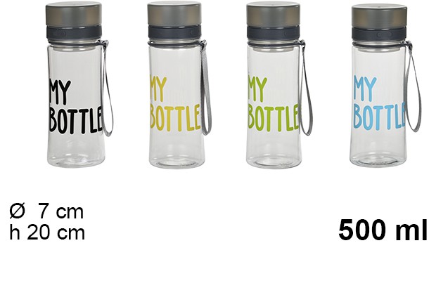 Botella plástico agua transparente 500 ml