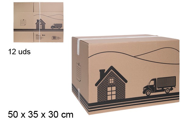 Caja de cartón multiusos 50x35x30 cm