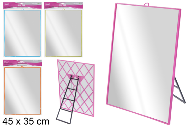 Specchio rettangolare con supporto 45x35 cm