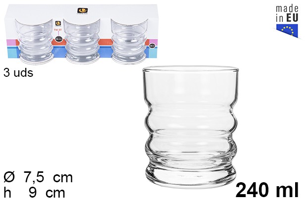 Vaso cristal whisky twist 240 ml