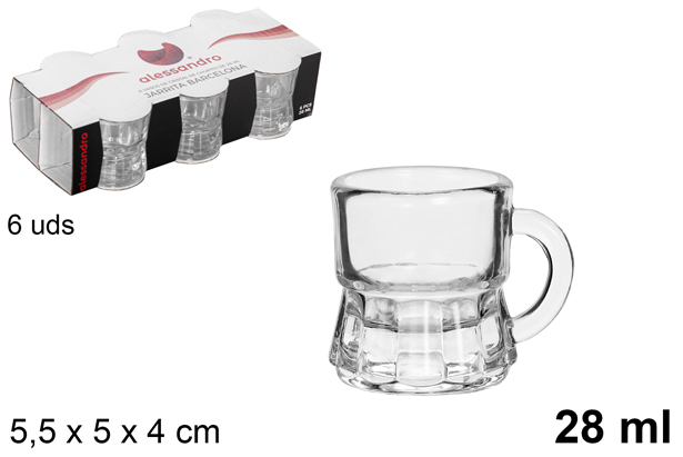 Vaso cristal chupito jarrita Barcelona 28 ml