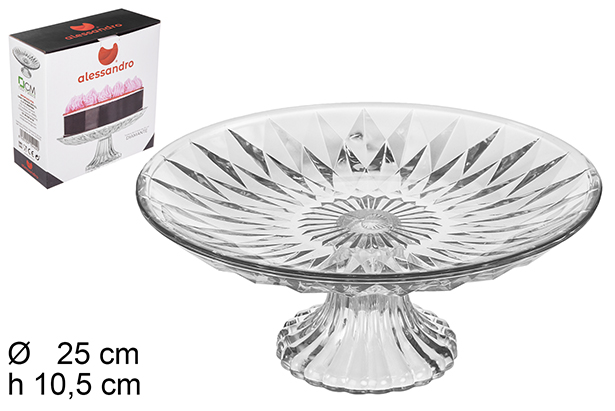Porte-gâteau en verre Diamant 25 cm