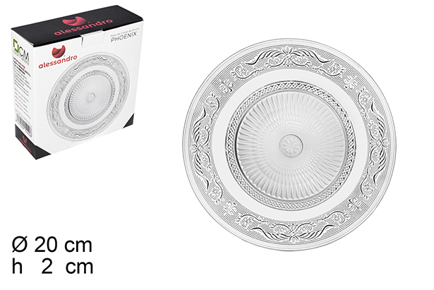 [105420] Assiette en verre Phoenix 20 cm