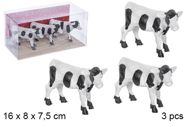 Pack 3 vacas infantil resina