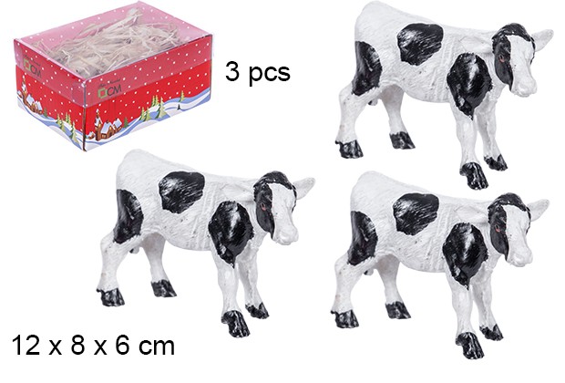 Pack 3 vacas resina caja tapa PVC