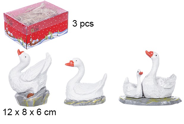 Pack 3 geese resin box PVC lid