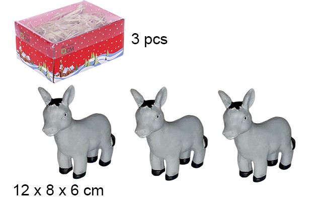 Pack 3 burros resina caja tapa PVC
