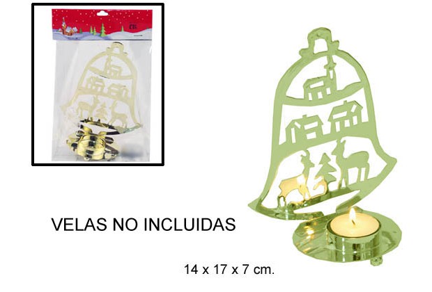 Bougeoir cloche doré