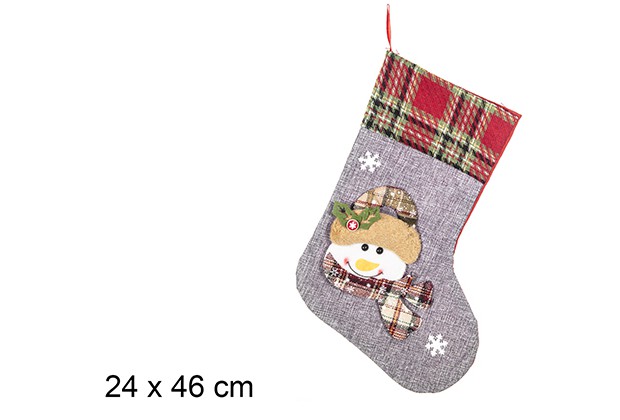Christmas decorated sock 24x46 cm