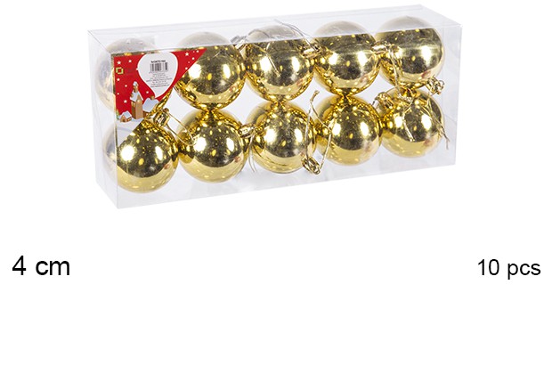 10 bolas oro brillo 4cm