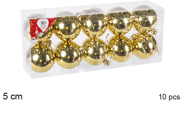 Pack 10 palline oro lucide 5 m
