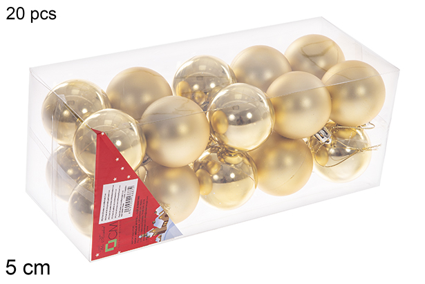 [106687] Pack of 20 shiny/matte gold balls 5 cm
