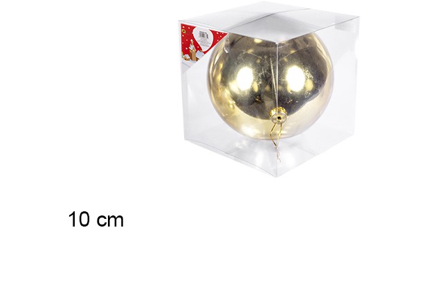 gold shiny christmas bauble 10cm