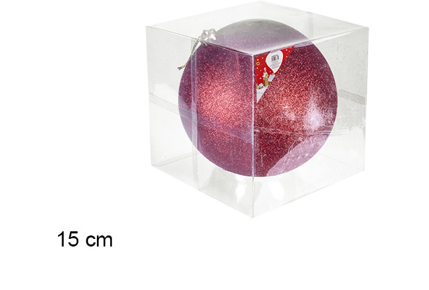 Pallina rossa glitterata 15 cm