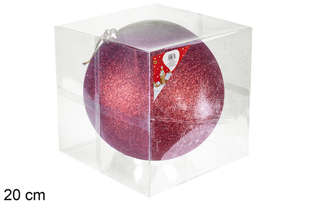 [106915] Bola glitter vermelha 20 cm