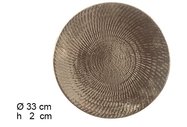 Sous-assiette bronze avec vagues 33 cm 