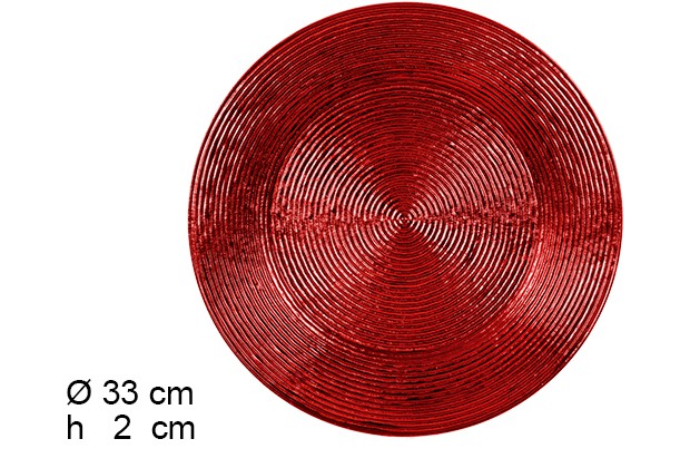 Piatto greca rosso basso lucido 33 cm