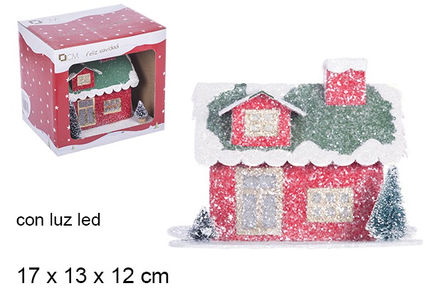 Casa Navidad brillante con luz LED