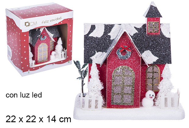 Casa Navidad brillante con luz LED