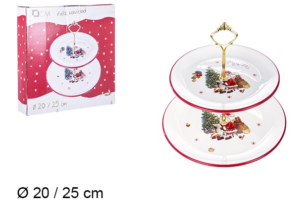 Frutero cerámica Navidad decorada Papa Noel 20/25 cm