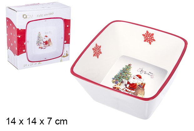 Cuenco cerámica Navidad decorada Papa Noel 14 cm