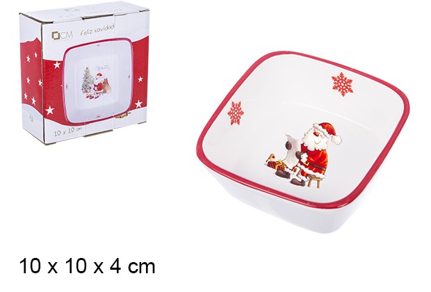 Bol de Noël en céramique décoré du Père Noël 10 cm