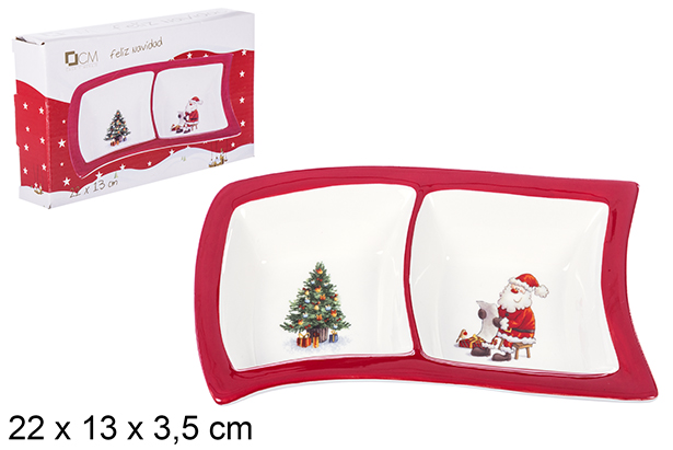 Entremesera cerámica Navidad 22x13 cm