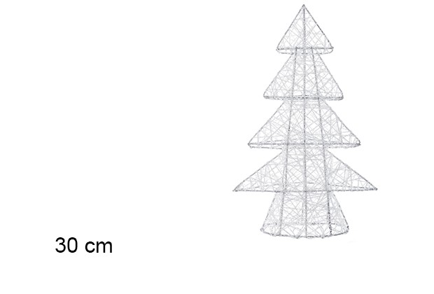 Árbol Navidad brillante blanco 30 cm