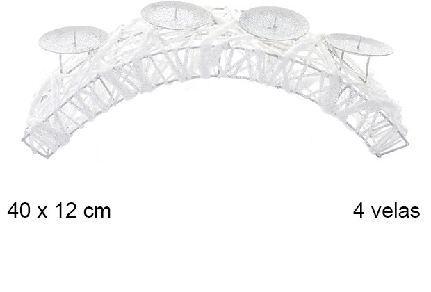 Portacandele luminoso a ponte grande 4 candele
