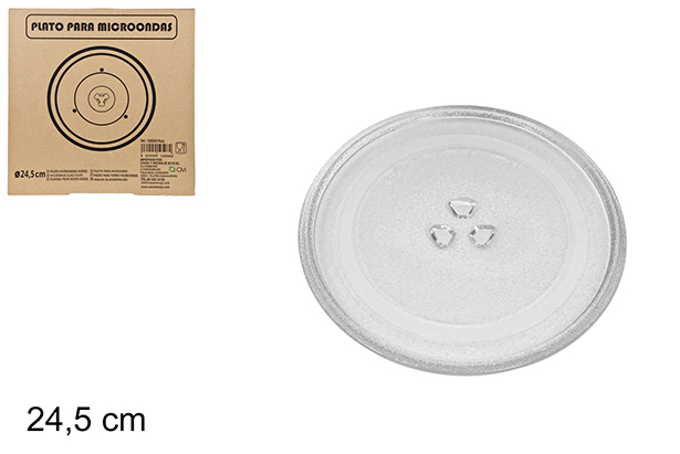 Plato cristal microondas 24,5 cm