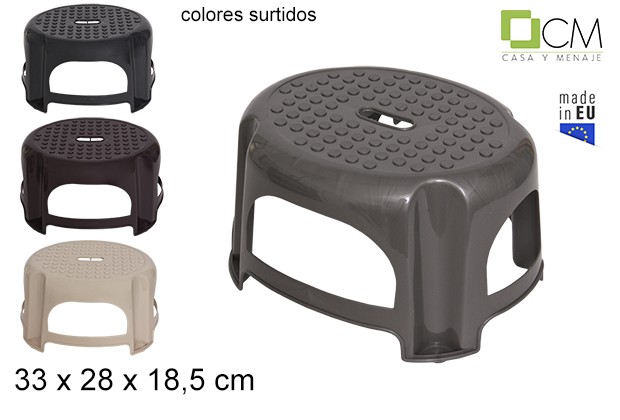 [103000] Tabouret en plastique couleurs assorties 33x28 cm