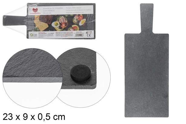 Slate tray with handle 23x9 cm