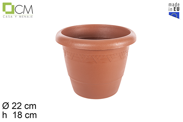 Maceta plástico Elsa terracota 22 cm