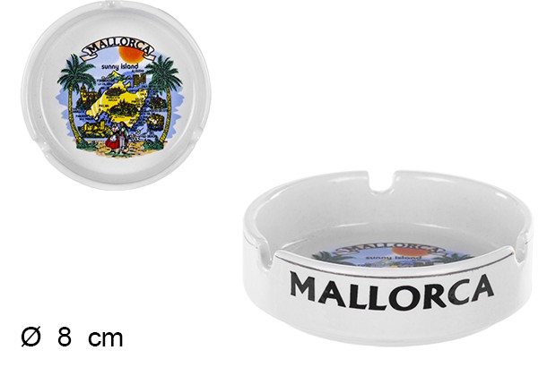 [203569] Cenicero cerámica decorado Mallorca 8 cm