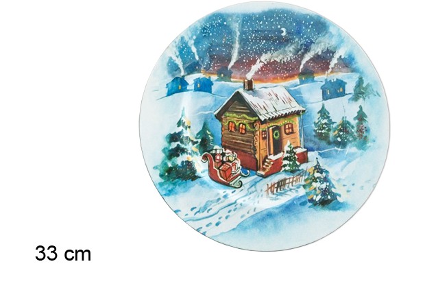 Decorated Christmas plate 33 cm