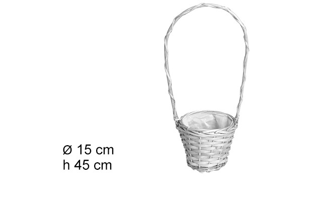 Cesta redonda florista plata Navidad 15x45 cm