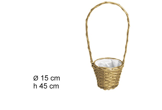 Cesto da fiorista rotondo oro Natale 15x45 cm