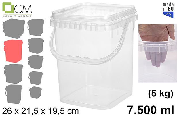 [103120] Squared multipurpose plastic container 7.500 ml (5 kg)