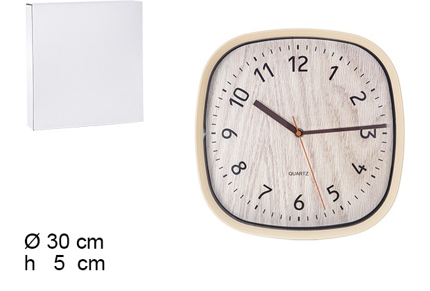 Reloj de pared cuadrado 30 cm