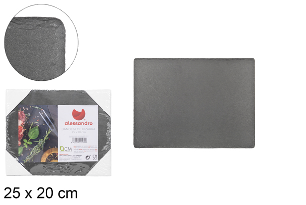 Rectangular slate tray 25x20 cm