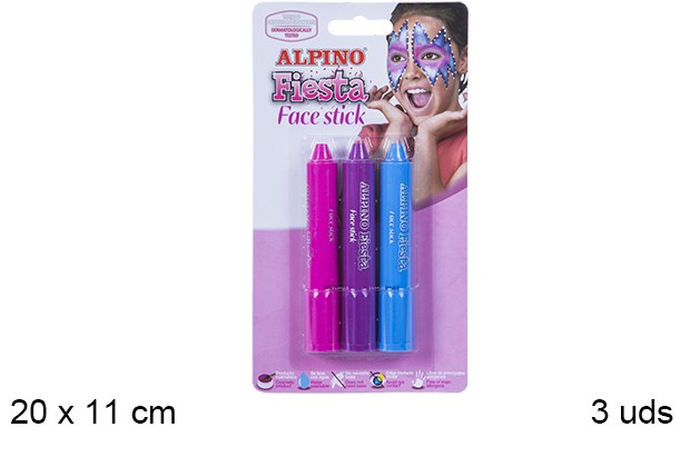 Pack 3 stick viso dai colori vivaci Alpino