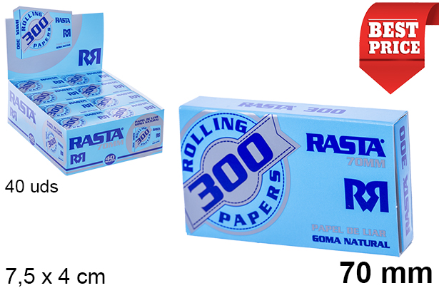 [203670] Display of 40 little livres en papier bleu 70 mm