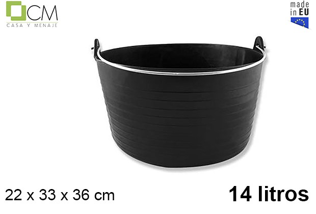 [103028] Polyethylene carrycot with iron handle 14 l.