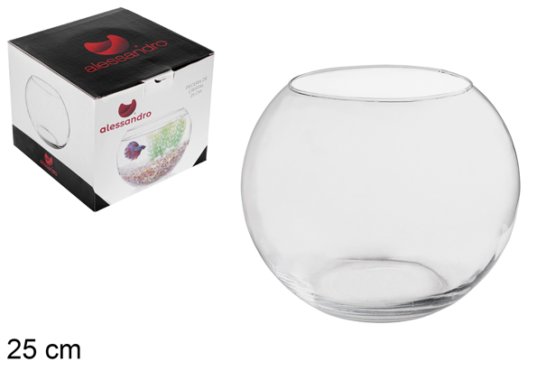 Pecera cristal bola caja regalo 25 cm