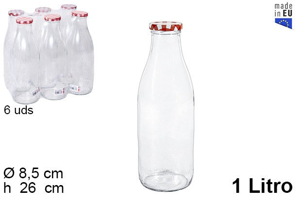 Bottiglia in vetro con coperchio vichy 1 l.