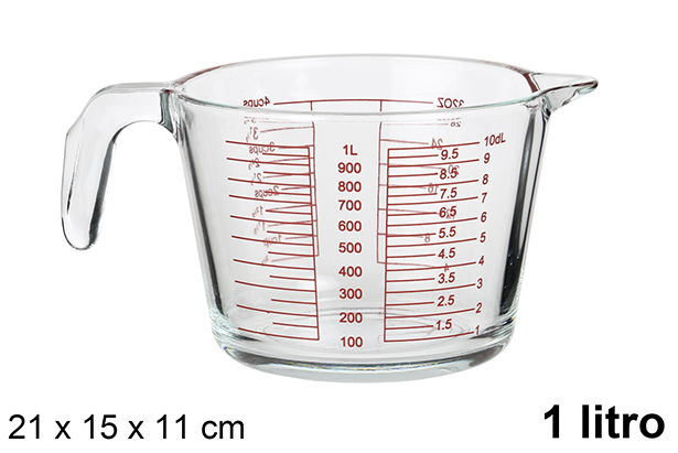 Jarra cristal medidora microondas 1 litro