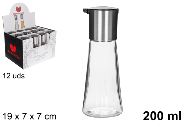 Aceitera/vinajera con tapa acero 200 ml