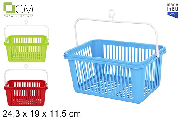 [103052] Panier en plastique pour pinces à linge couleurs assorties