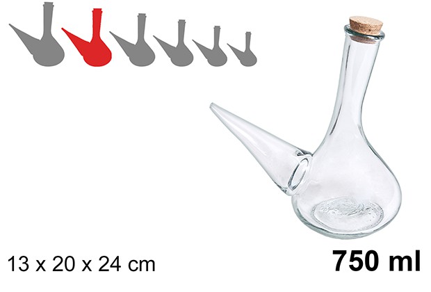 Glass jug with cork stopper 750 ml