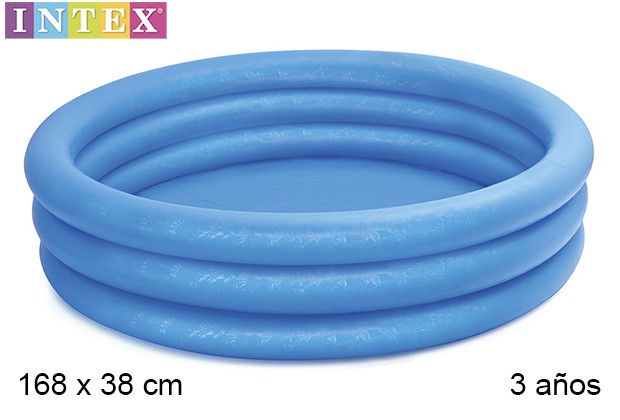 Piscina gonfiabile 3 anelli blu cristallo 168 cm